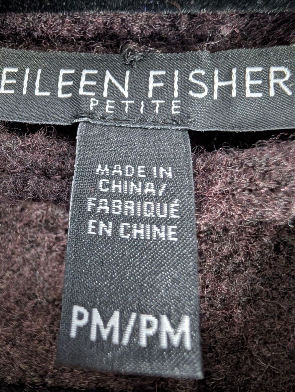 Eileen Fisher Brown 100% Wool Front Snap Button Pockets Women Jacket MP Cozy - Picture 3 of 6